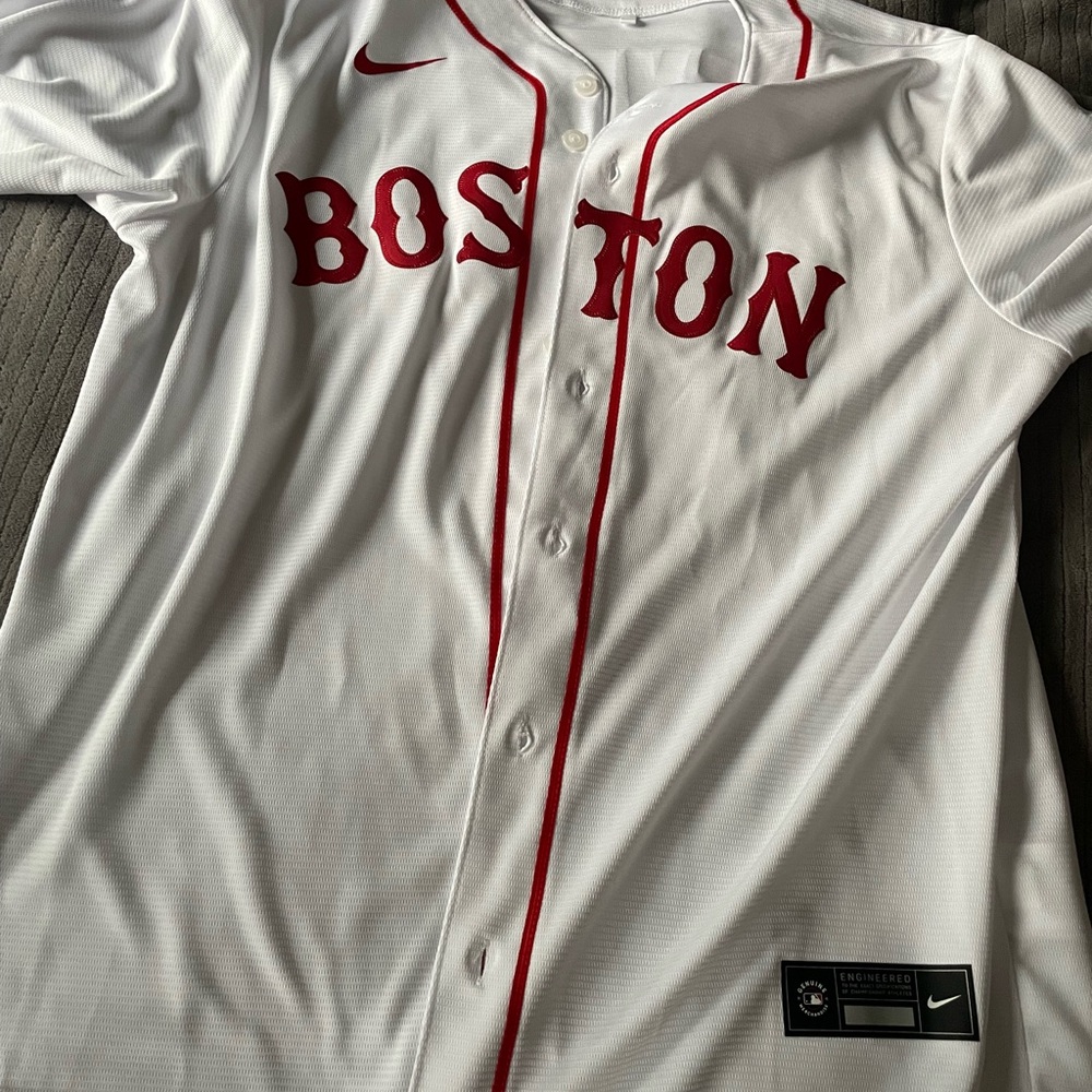Rafael Devers Nike Boston White and Red Baseball Jersey